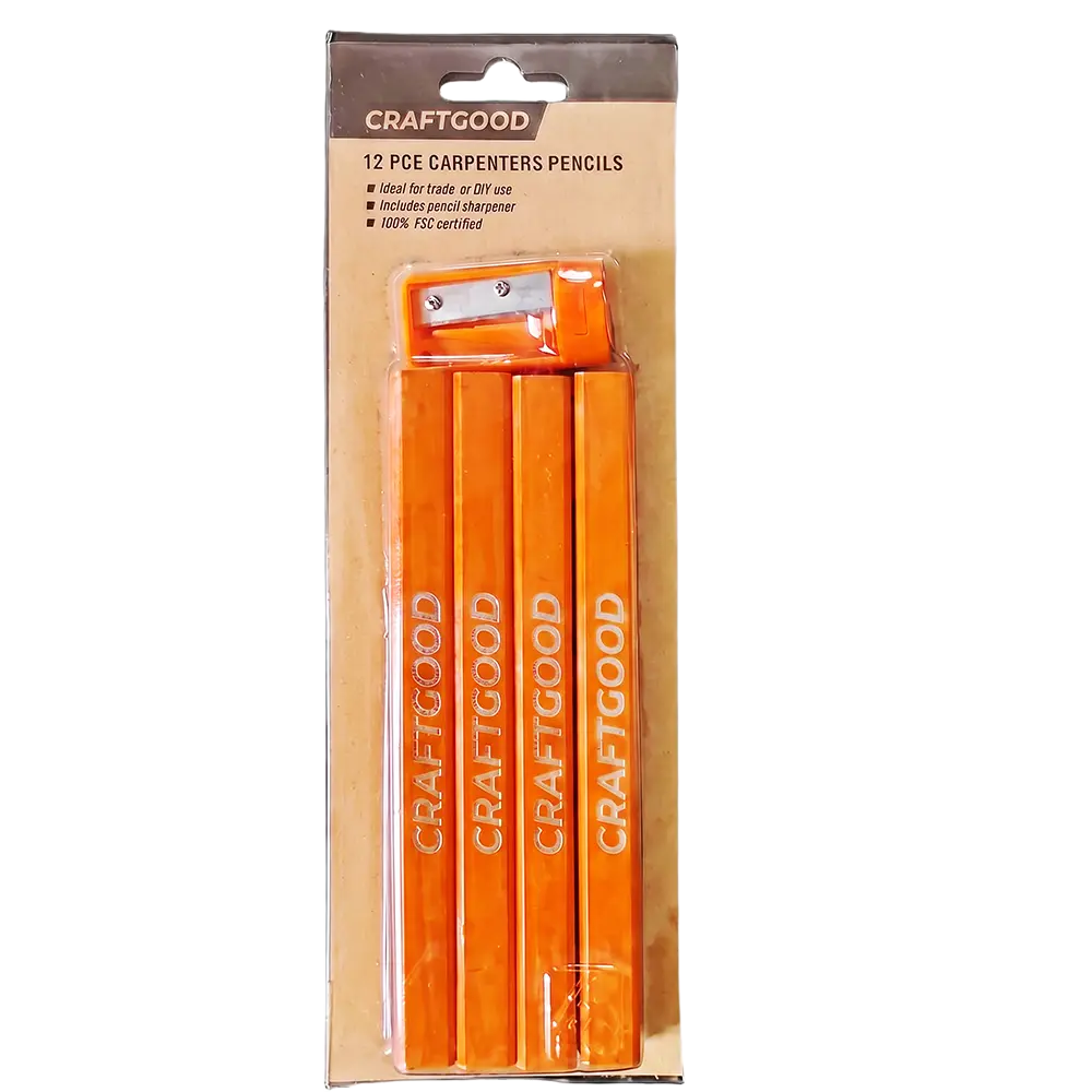 Carpenter Pencil Set — 12-Pack with Sharpener — photo 2