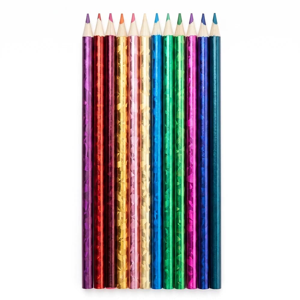 12 Holographic Color Drawing Pencils