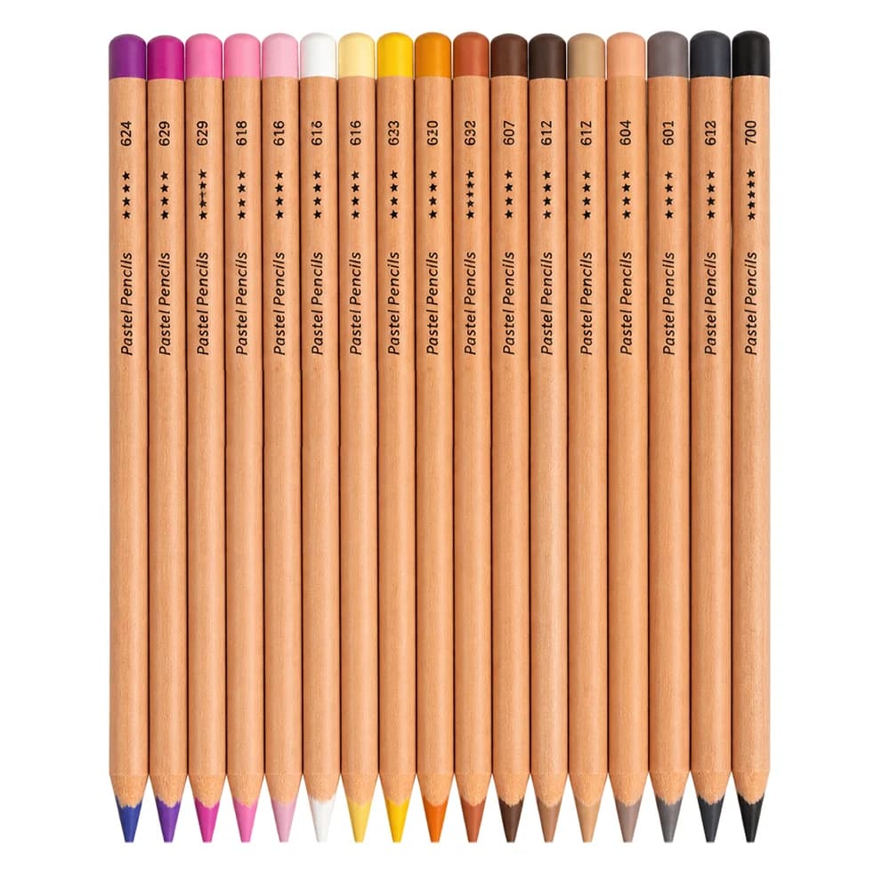 24 Color Chalk Pastel Pencils in Tin Box — Natural Cedar thumbnail 2