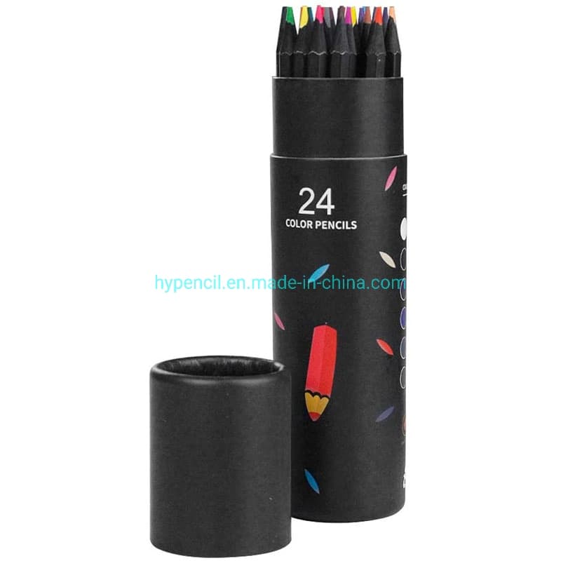 36-Color Pencil Set — Black Wood, Paper Tube