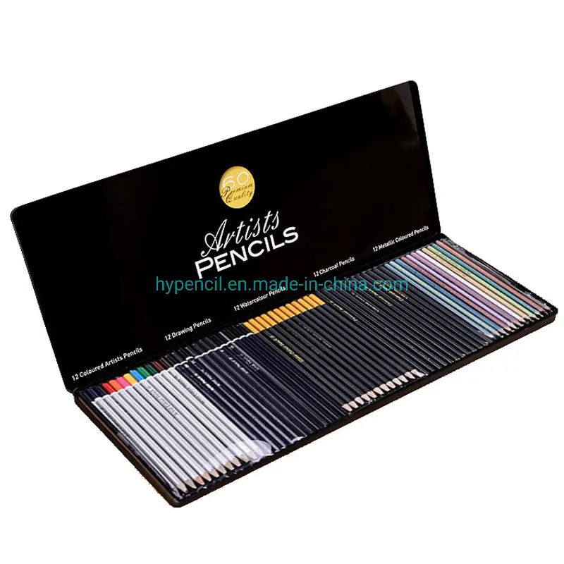 60-Color Artist Pencil Set in Tin Box