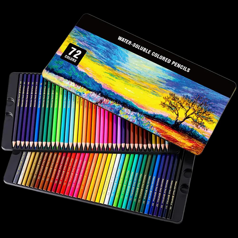 72 Watercolor Pencil Set in Tin Box