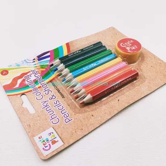8 Mini Color Pencils with Sharpener — Blister Card